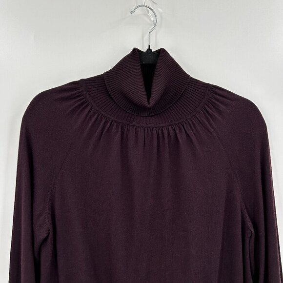 PHILIPPE ADEC Plum Purple Silk Cashmere Turtleneck Pullover Sweater Size Large - Picture 3 of 7